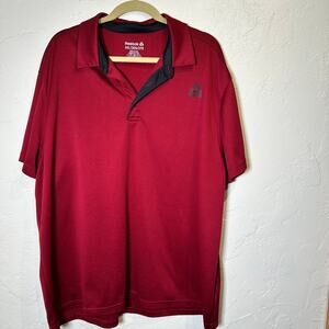 Reebok Size 3XL Men's Polo Shirt Red Moisture Wicking Preppy Business Casual